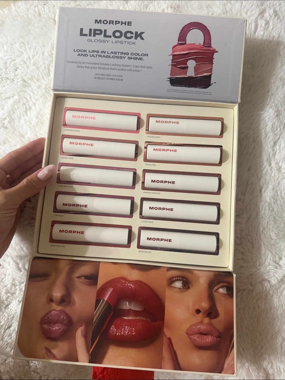 New Morphe LipLock Glossy Lipstick Set — Rose, Pink & Neutral Shades
